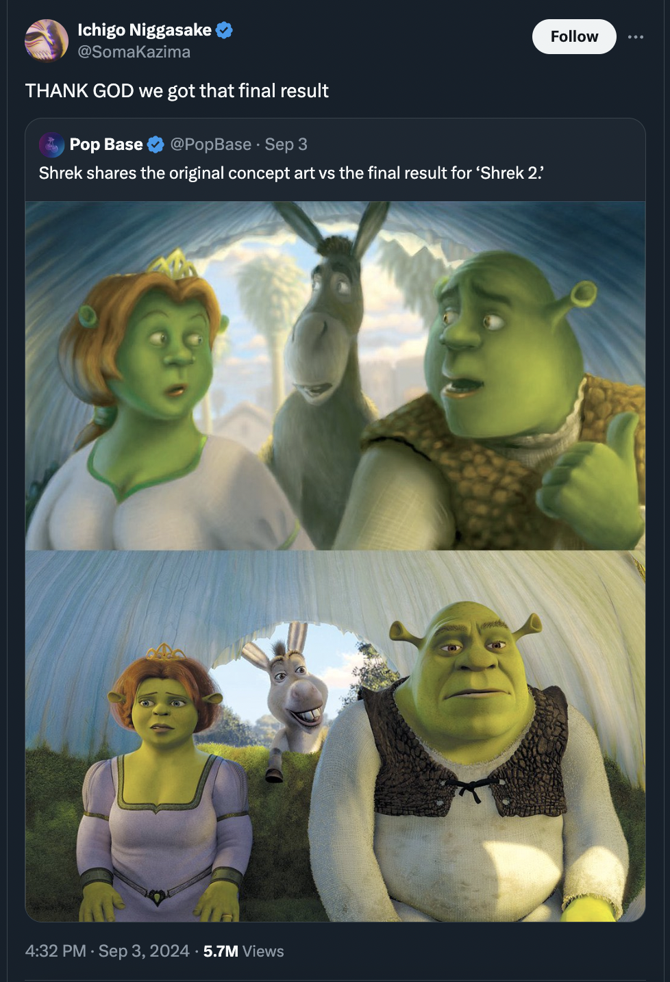 shrek fiona and donkey - Ichigo Niggasake Thank God we got that final result Pop Base Sep 3 Shrek the original concept art vs the final result for "Shrek 2" 5.7M Views